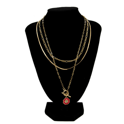 ทองแฟชั่นตุ๊กตาบาร์บี้เพชรปราสาทสร้อยคอสร้อยคอจี้คาร์เนเลี่ยนสำหรับผู้หญิง