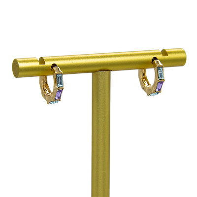 สแตนเลส Hoop Diamond Stud ต่างหูกระดูกอ่อนสีขาว Opal Stud Earrings
