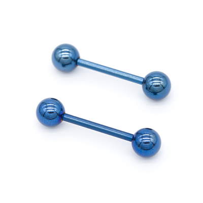 อิเล็กโทรโฟรีซิสแหวนจุกนมไฮโปอัลเลอร์เจนิกสีน้ำเงิน 14G 1.6mm
