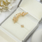 Luxury Alloy Gold ต่างหู Studs Leaf ดอกไม้รูปร่าง Shiny Crystals 4 ชิ้น