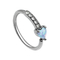 Love Heart Opal Hoop จมูกเจาะสีเงิน 8mm hypoallergenic แหวนจมูก