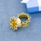Gold Flesh Ear Plug อุโมงค์ขอบลูกไม้ 10mm Gold Body Piercing Jewelry